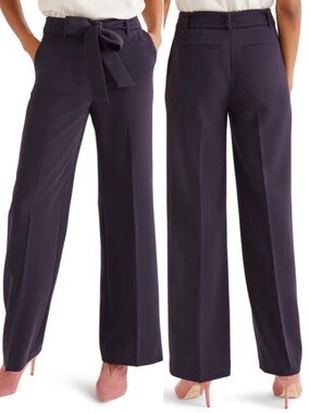 Boden Hampstead Wide Leg Navy Trousers